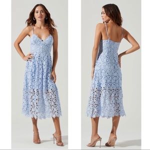 ASTR THE LABEL | LACE A LINE MIDI DRESS PERIWINKLE